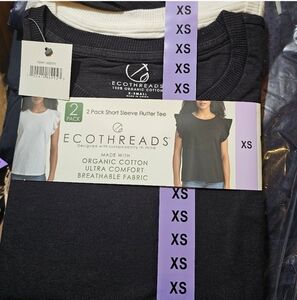 Ecothreads Women's 2-pack Flutter Sleeve T-Shirt Soft Organic Cotton…